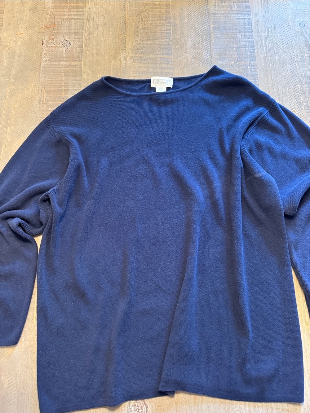 Lands' End Deep Navy Lightweight Boatneck Sweater